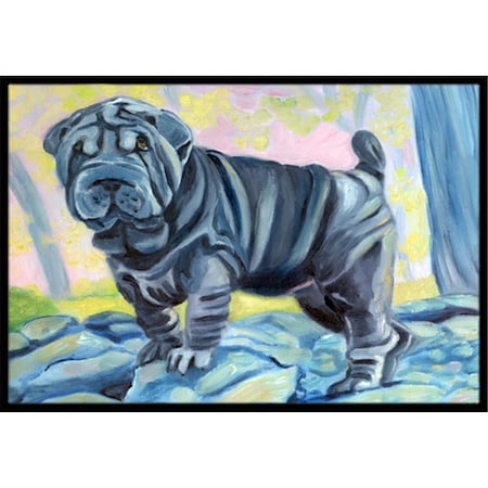 Carolines Treasures Blue Shar Pei Indoor and Outdoor Mat- 18 x 27 in. 7333MAT